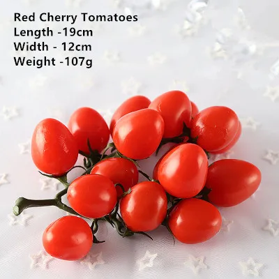 Artificial Cherry Tomatoes Lifelike Simulation Fruits Decorative Plastic Solid Cabinet Home Decor Party Fake Fruit Model Photo