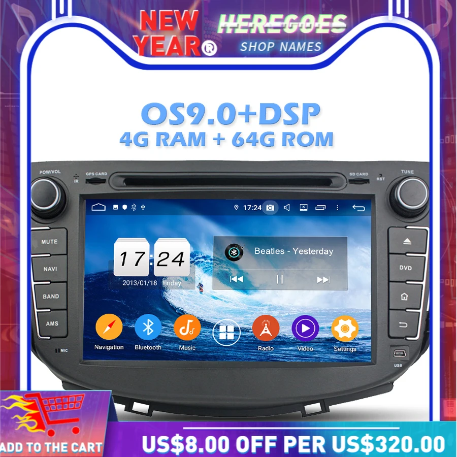 1280*720 IPS DSP Android 10 0 B 6B ROM 8 ядер dvd плеер для автомобиля Wifi Bluetooth 5 RDS радио GPS карта Lifan X60