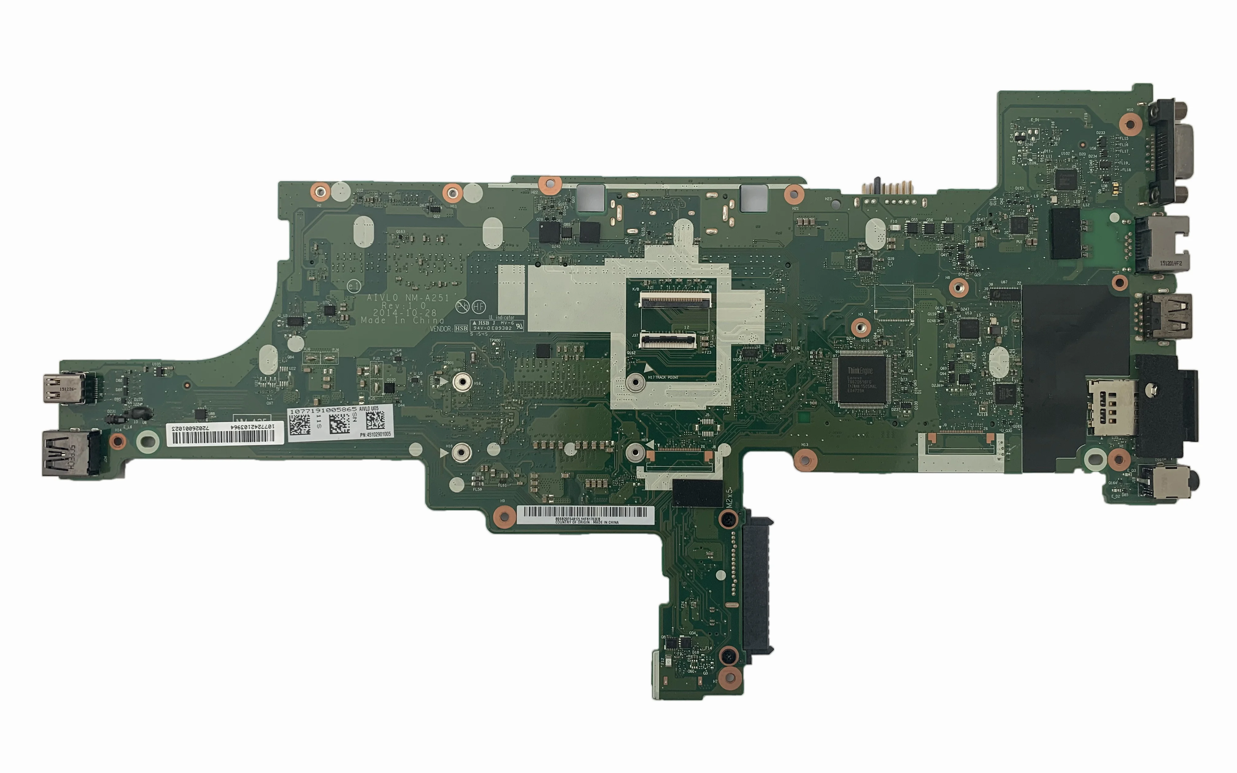 New  for Lenovo ThinkPad T450 Laptop Motherboard NM-A251 45102901005 FRU 00HN529 with CPU i5-5300U DDR3 