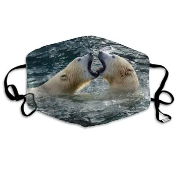 

Mouth Mask Polar Bear Print Masks - Breathable Adjustable Windproof Mouth-Muffle, Camping Running for Women and Men