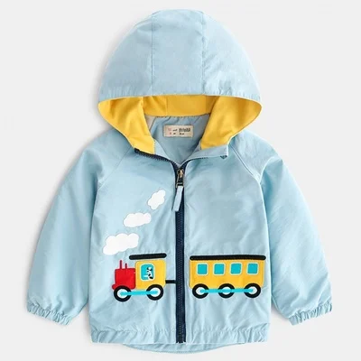 light blue Детская куртка для маленьких мальчиков, пальто, весенне-осенняя ветровка с капюшоном для детей, верхняя одежда, одежда для малышей с героями мультфильмов, Одежда для младенцев - Цвет: light blue