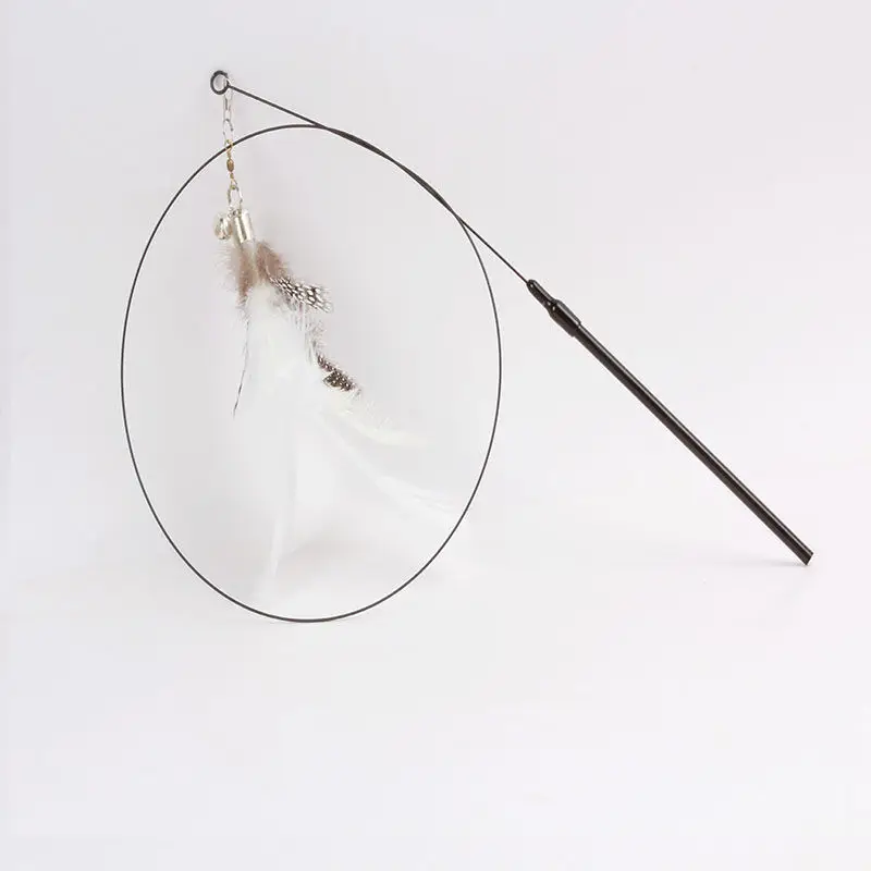 Simulation Bird Interactive Cat Toy Funny Feather Bird with Bell Cat Stick Toys for Kitten Playing Teaser Wand Toy Cat Supplies 
