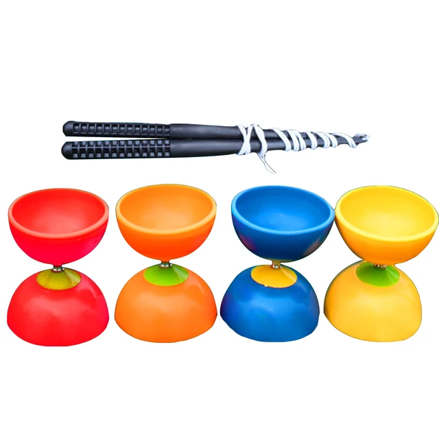 Funny Chinese YOYO 3 Bearing Diabolo Set Metal Sticks Bag Toys Interactive games For Kids Children Adult Elderly People toys 2
