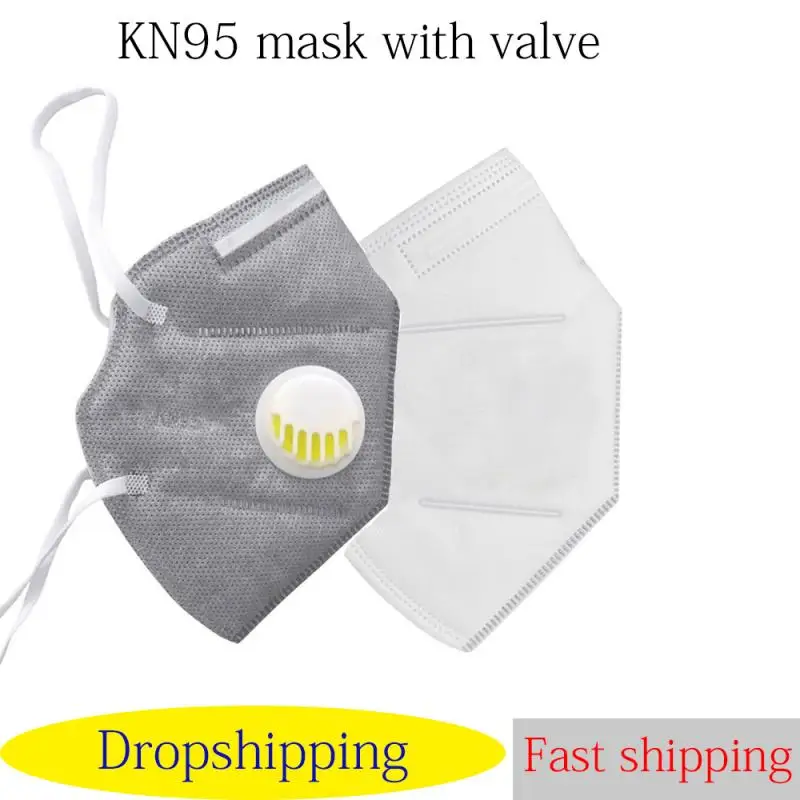

KN95 Mask Valved Face Mask N95 Protection Face Mask Breathing Valve Equivalent To FFP2 Dust Masks Protection Face Anti-dust