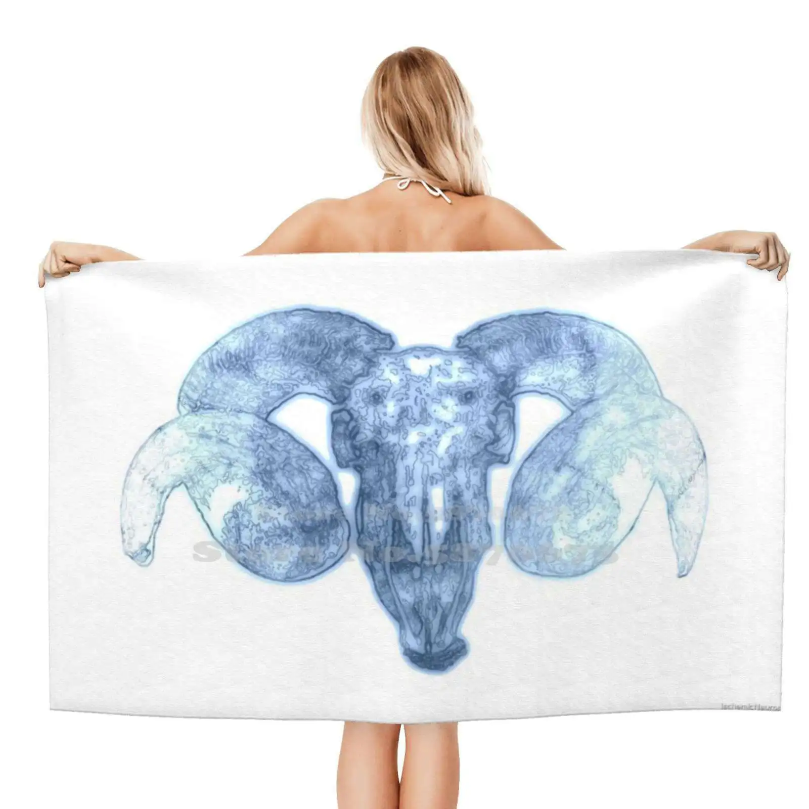 Ram - Spell Asciugamano Morbido Alta Quanlity Sport Telo Mare Labirinto Modello Gordian Nodo Mente Animale Umano Cult Solare Cain