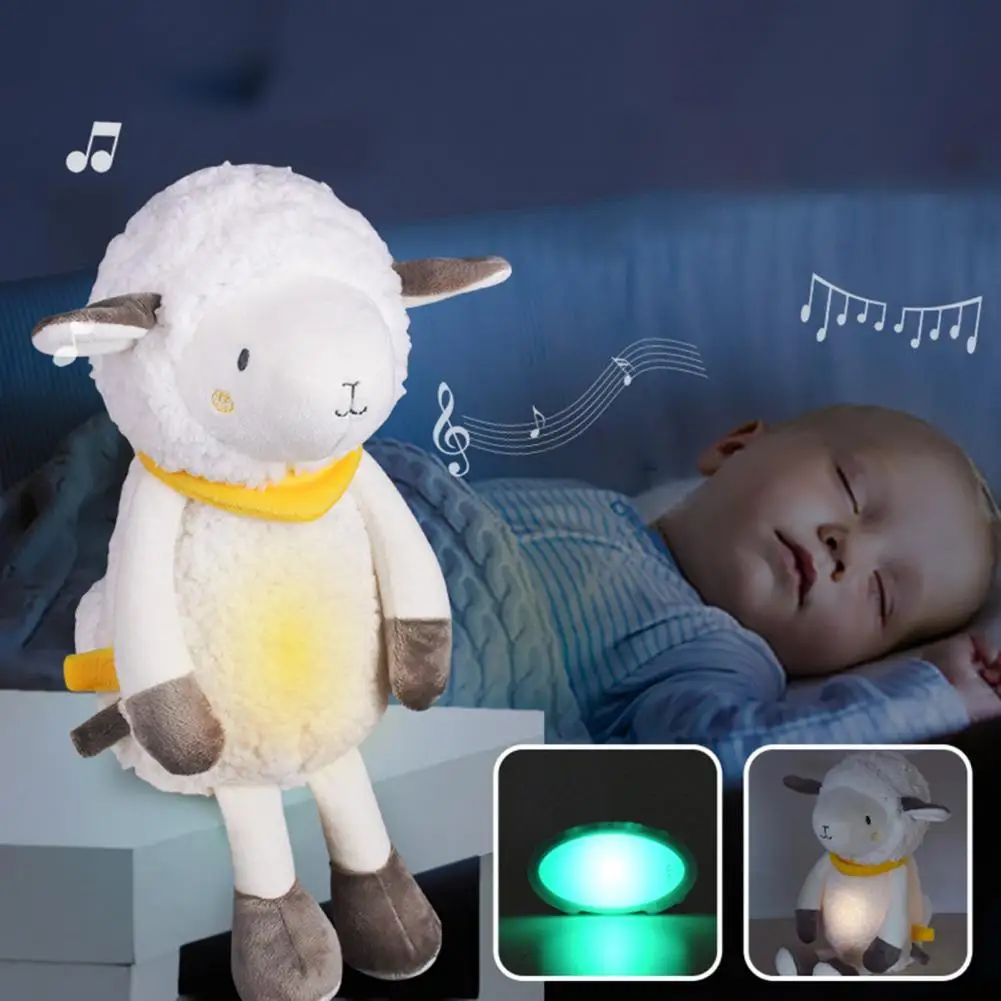 

Мягкие плюшевые игрушки-животные, кукла, музыкальный светодиодный проектор, ночная лампа, детская кроватка, Успокаивающая Удобная кукла, Обучающие подарки для детей