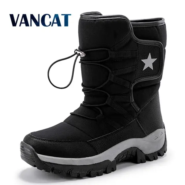 US $23.74 Brand Unisex Snow Boots Warm Plush Ankle Boots Winter Waterproof Men's Boots Non-slip Men Motorcycl