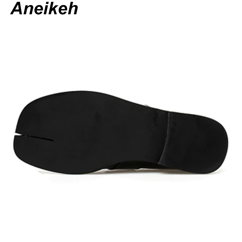 Aneikeh/ г. Весенне-осенние модные новые женские туфли-оксфорды из PU искусственной кожи на плоской подошве, с круглым носком, без шнуровки, офисная обувь для танцев, повседневная обувь, размер 39