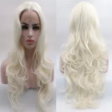 BM Белоснежка объемная волна Синтетический 13*4 парик фронта шнурка жаропрочные волокна волос естественная линия волос свободный пробор для женщин парики