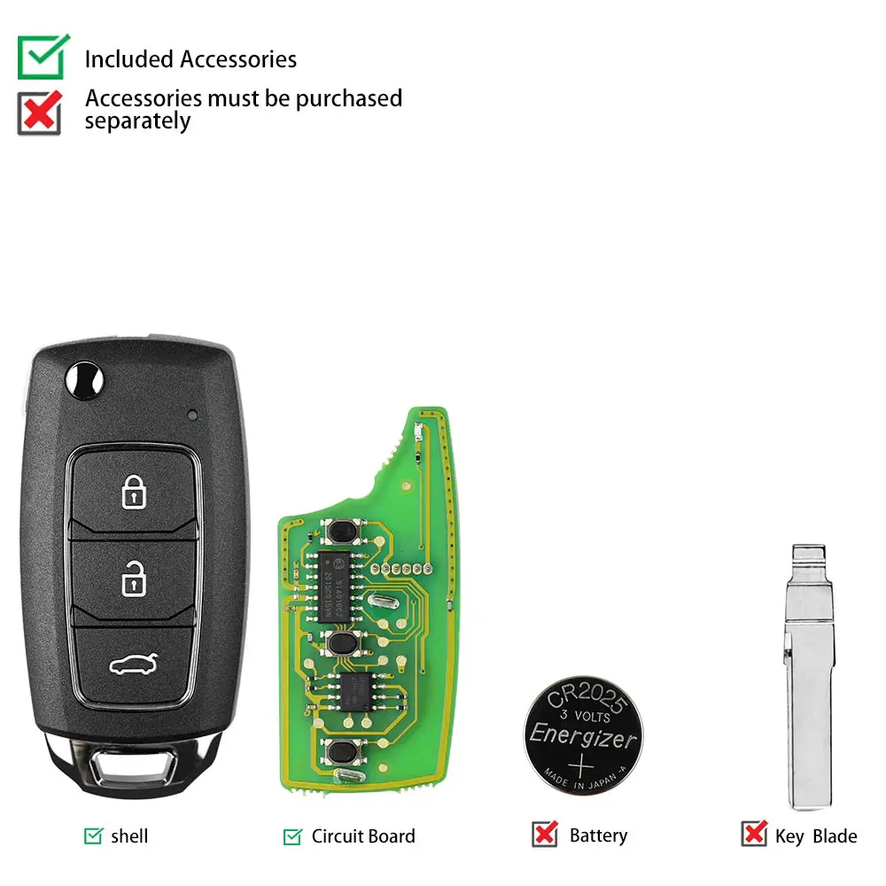 1PCS XHORSE XKHY05EN  Ÿ    Ű Fob 3 ư VVDI Ű 