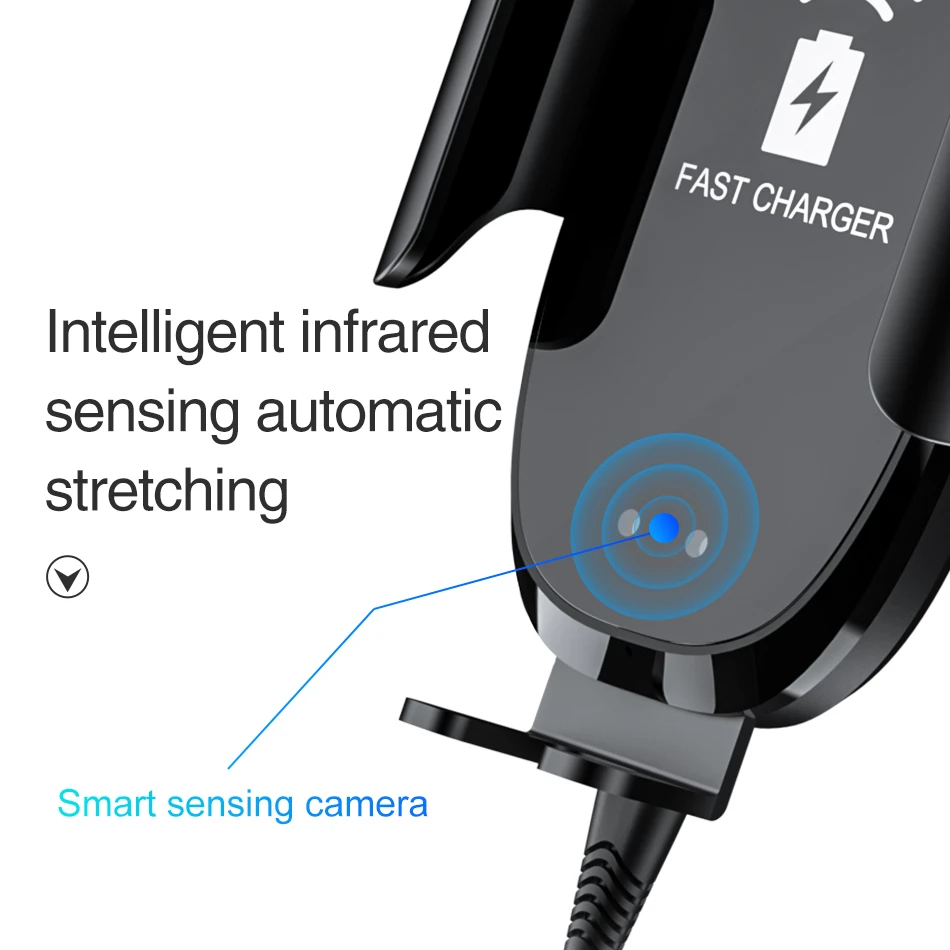 Беспроводное Автомобильное зарядное устройство крепление Qi автоматический зажим вентиляционная панель автомобильный держатель телефона 10 Вт для iPhone XS XR X 8 samsung S10 S9 S8