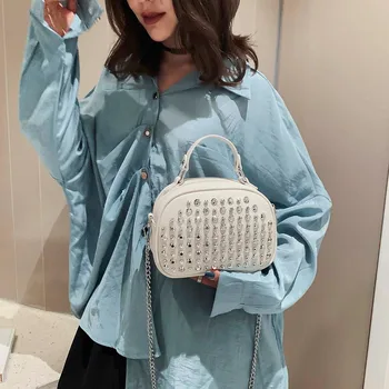 

Women Handbag New Korean Fashion Casual rivet Chain Shoulder Messenger Bag Famous Classic Brand Designer Crossbody Bag
