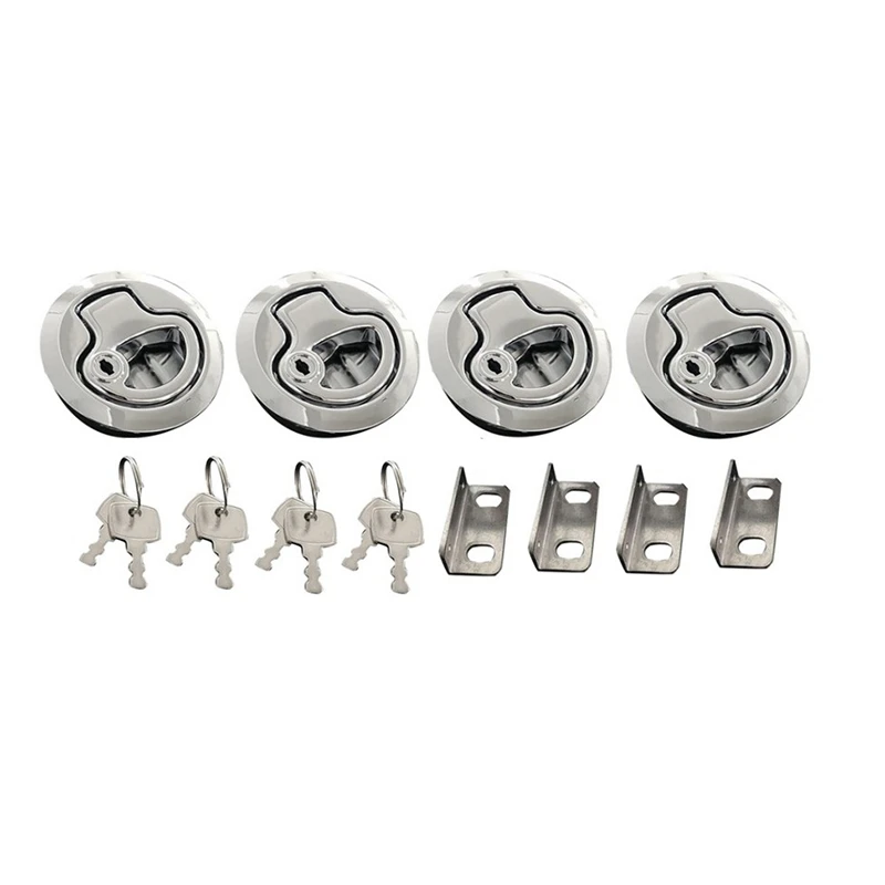 4 Set Boat Hatch Latch Pull Marine Flush Mount Pull Latches for RV