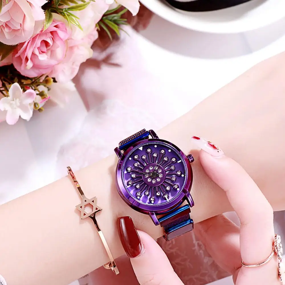 

Rotating Women Watches Simple Ladies Watch Magnetic Waterproof 2019 Luxury Female Quartz Wristwatch Relogio Feminino Reloj Mujer