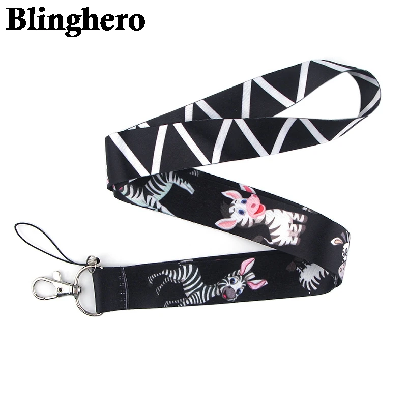 

CA370 Cute Zebra Keychain Phone Lanyard Cartoon Punk Neck Strap for Keys ID Card Mobile Phone Lanyards