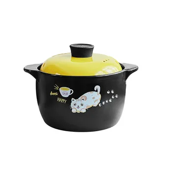 

Domestic gas ceramic soup pot Open fire high temperature resistant casserole with rice and cartoon casserole kitchen pots