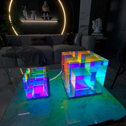 2021 venda quente luz da noite rubik cubo pirâmide rgb festa led decoração mesa iluminações feriado natal presente lâmpada