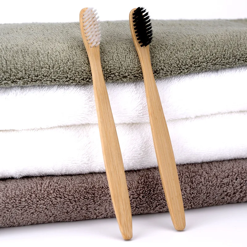 5/2/1Pcs Pure Bamboo Charcoal Toothbrush Natural Wood Handle Toothbrush Eco Friendly Oral Care Soft Hair Tooth Brush