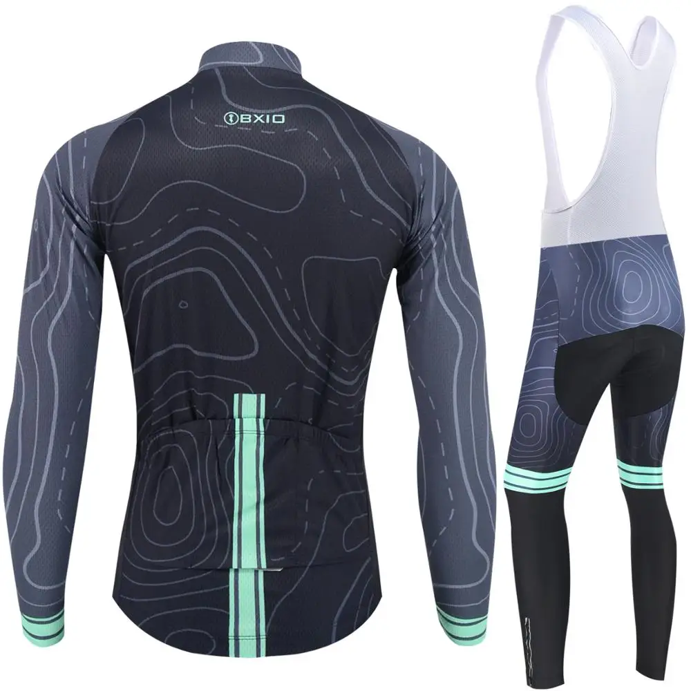 BXIO зимняя одежда для велоспорта, Теплая Флисовая одежда для велоспорта с длинными рукавами и трико с гелевой подкладкой 205