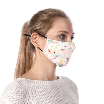 

Zohra Palm tree Flamingo Printing Face Mask Reusable Protective PM2.5 Filter Mouth Mask Anti Dust Mask Windproof Face Masks