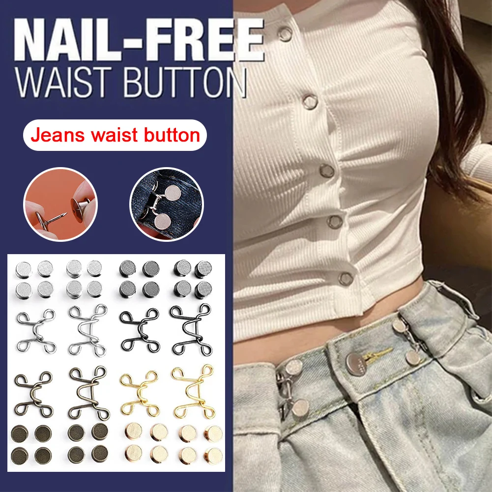  10 Set Adjustable Waist Buckles Jean Button Pants