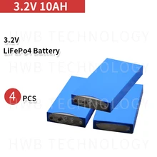 4 упаковки 3,2 v 10ah lifepo4 батарея 10ah 3,2 v 30A разрядка 10000mah Алюминиевый Чехол для 12v 10ah батарея DIY пакет электроинструментов