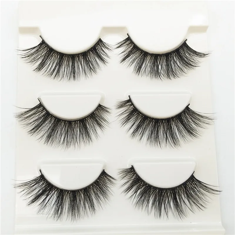 

3Pairs Mink Luxurious Long Black Natural Thick Soft Handmade Eyelash Extension False Eyelashes Beauty Makeup Tools Free Shipping