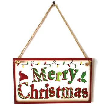 

Merry Christmas New Wooden Wall Door Sign Banner Decoration Hanging Plate Board new