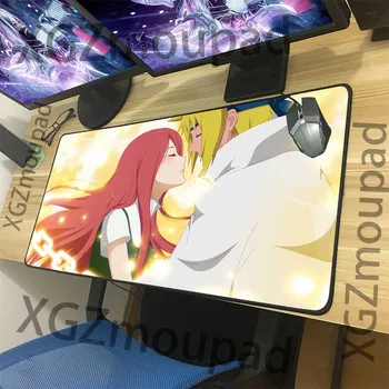 

XGZ Large Mouse Pad Black Lock Edge Naruto Cute Girl Anime Computer Desk Mat Rubber Non-slip Custom Couple Coaster Washable