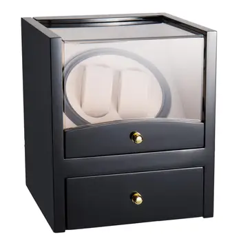 

Watch Winder Display Box Automatic Rotation Storage 2 2 Grids Wooden Cases