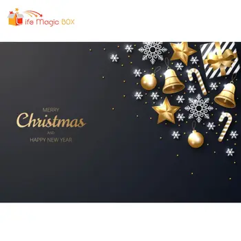 

LIFE MAGIC BOX Christmas Photography Photo Backgrounds Black Friday Bell Snowflake Vinyl Studio Photocall