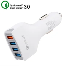 QC 3,0 быстрая зарядка автомобильное зарядное устройство для samsung Xiaom iPhone 4 порта быстрое автомобильное зарядное устройство USB ЗУ для мобильного телефона