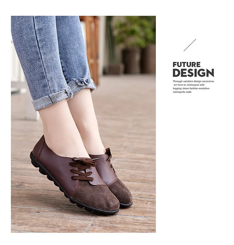 2019 New Leather Women Plus Size Sewing Flats Moccasins Loafers Ballet Flats Women Comfortable Soft Casual Shoes Ladies VT634 (24)