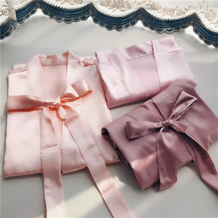5 шт. в партии персонализированные белые розовые ярко-синий красный кимоно шелковые халаты Свадебные вечерние подарок для невесты на заказ халат