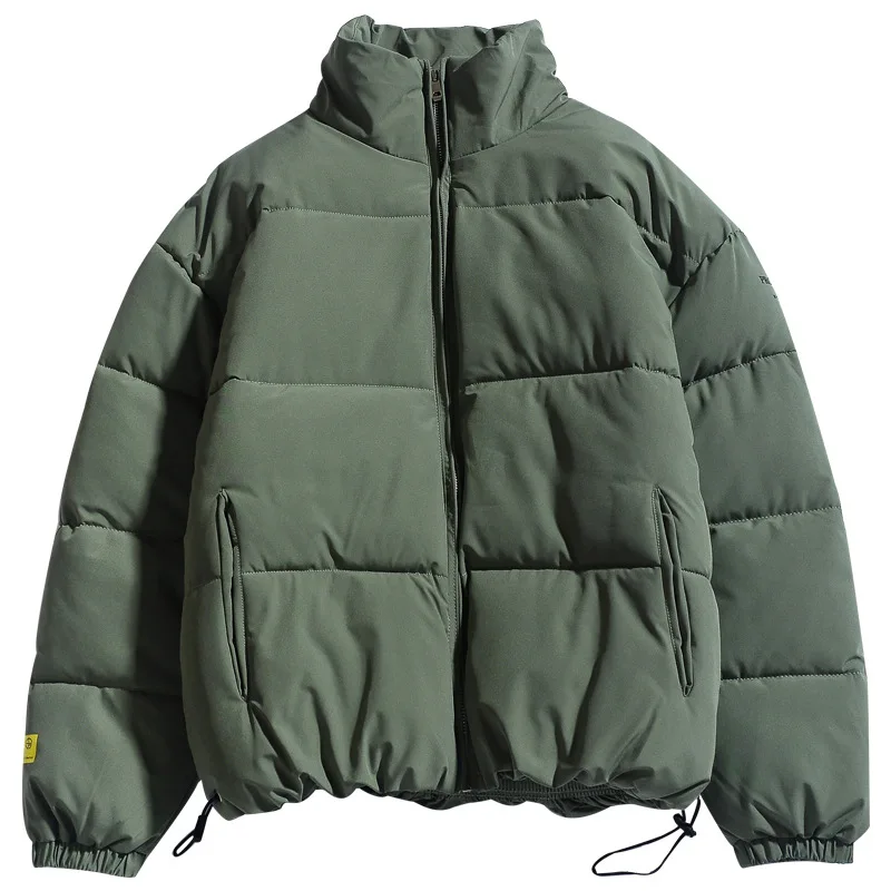 Winter New Men Parkas Male Solid Color Stand Collar Warm Thick Jacket Fashion Casual Bread Clothes
