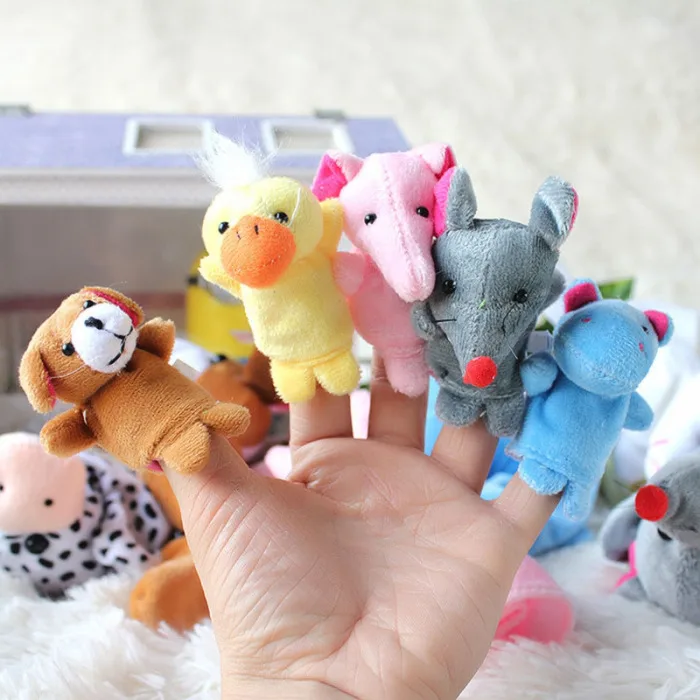 10 Pcs/Set Baby Plush Toy Finger Puppets Props Animal Doll Hand Puppet Kids Toys Children Gift AN88