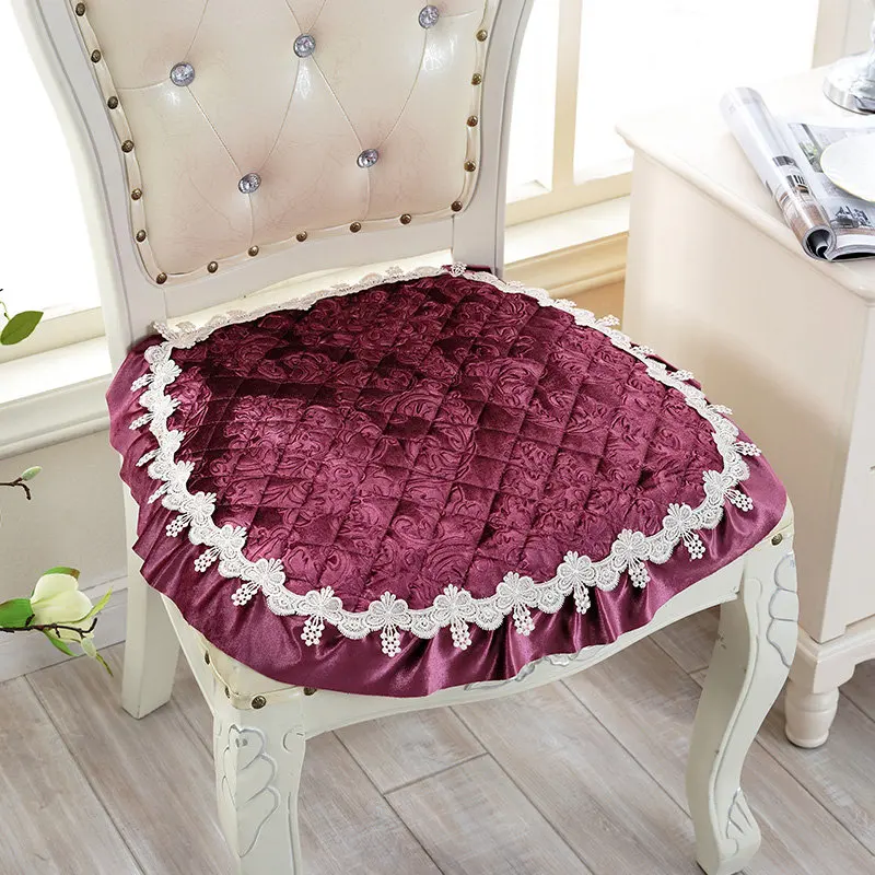 Elegant Lace Decor 40*40cm Chair Cushion European Theme Anti-Slip Seat Cushion Home Decor Dining Coussin Office Mat 24 Colors green cushions Cushions