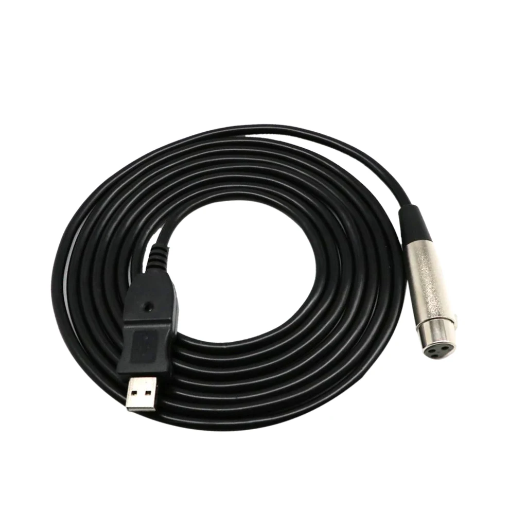 XLR к USB аудио кабель инструмент микрофон К USB интерфейс конвертер адаптер