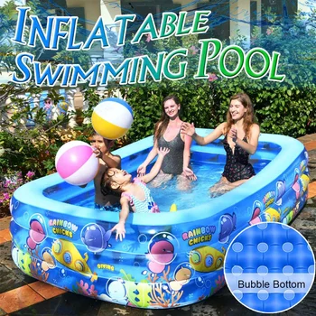 

125/155/180/200cm Inflatable Pool High Quality Children's Home Use Paddling Pool Large Inflatable Square Swimming Pool for Kids