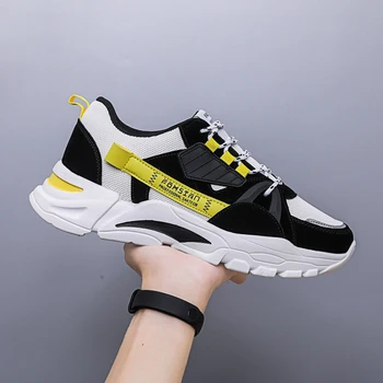 

High Top Mesh Men's Casual Shoes Breathable Comfortable Damping Men's Fashion Sneakers Outdoor Walking Shoes Zapatos De Hombre