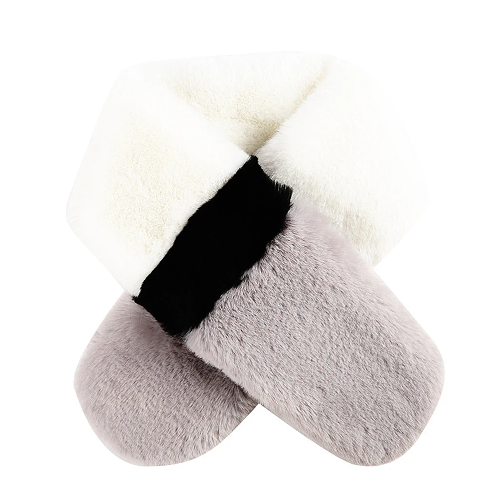 Новинка, Модный зимний женский модный цветной лоскутный теплый шарф из искусственного меха, теплая накидка