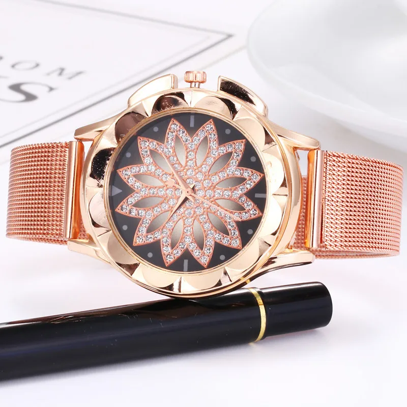

Foreign Trade Hot Sales Mesh Belt Quartz Watch Fashion Fortunes Decoration Watch Women's Watch to Fight a Lot of Hot Selling Sup