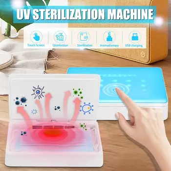 

5V Phone UV Sterilization Box Touch Switch Wireless Charger Jewelry Cleaner Personal Sanitizer Disinfection with Voice Function