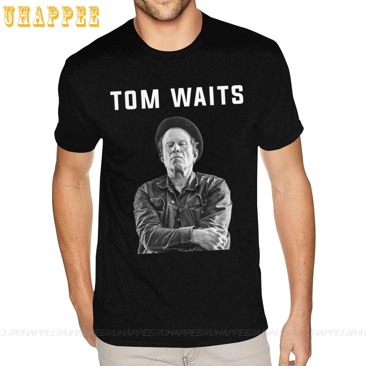 Мужская футболка с коротким рукавом Tom Waits Классическая в британском стиле