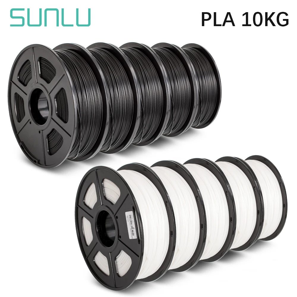 black petg SUNLU PLA Filament 10kg 1.75mm 3D Printer Filamento PLA 3D Printing Materials 10rolls/set Vacuum Packaging Fast Ship petg filament 3D Printing Materials