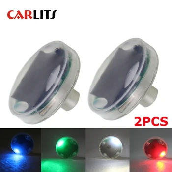 

CARLITS Decor lamp valves vuto vccessory car motocycle wheel light air caps car-styling tire valve caps solar energy led light I