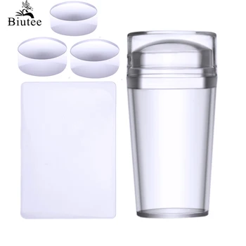 

Biutee Clear Jelly Silicone Nail Stamper Set with Scraper Nail Art Stamping Tool Set for DIY Nail Stamping Manicure Nail Tool