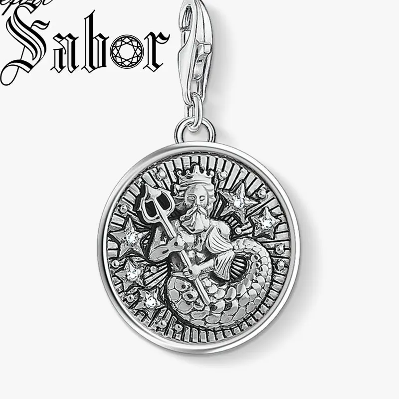 Zodiac Sign Aquarius Charms Pendant Jewelry 925 Sterling Silver Trendy Gift For Women Men Fit Bracelet Necklace New thomas