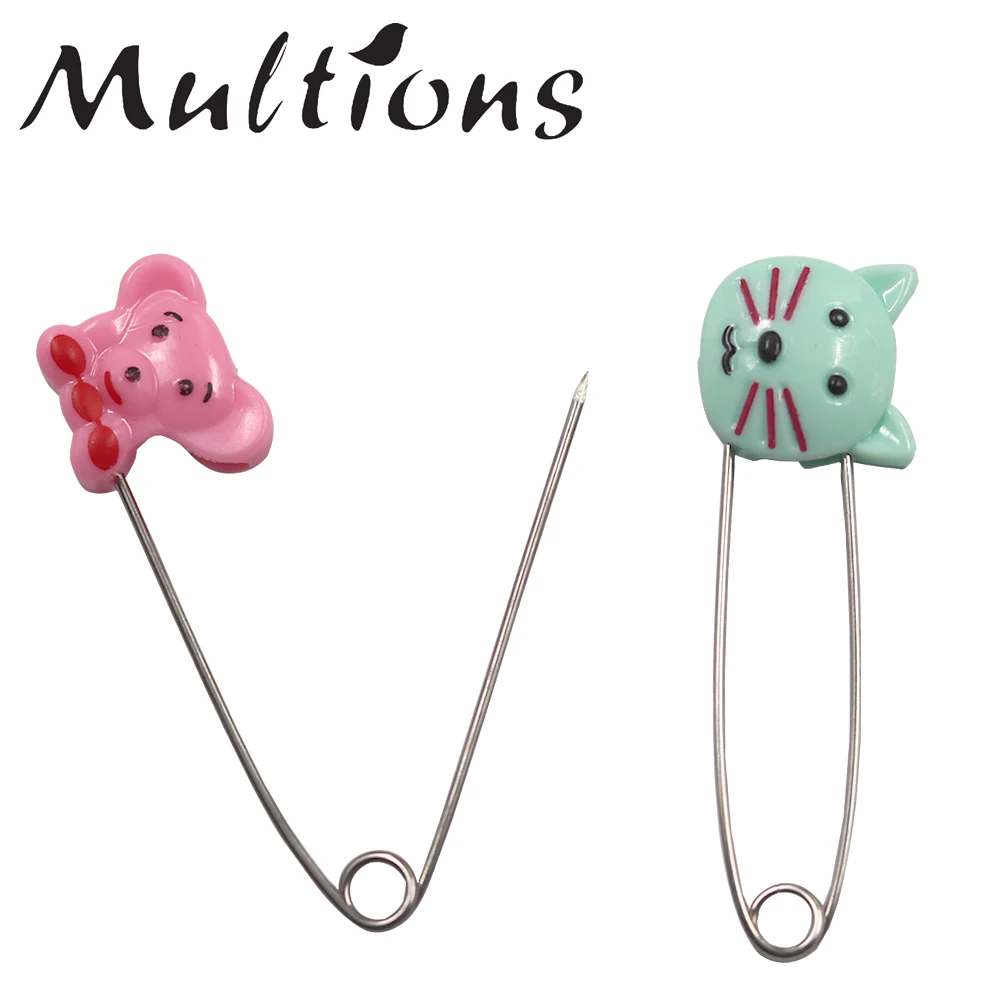 50s 55mm Plastic End Baby Kids Cloth Diaper Stainless Steel Traditional Safety Pins, Other