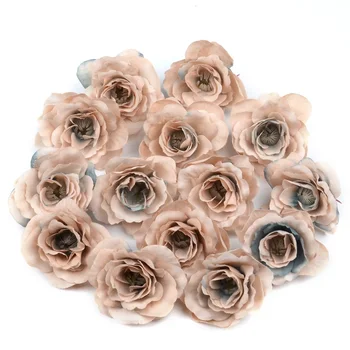 

100pcs 4cm Mini Silk Artificial Rose Flower Heads For Home Wedding Party Decoration DIY Christmas Accessories Craft Fake Flowers